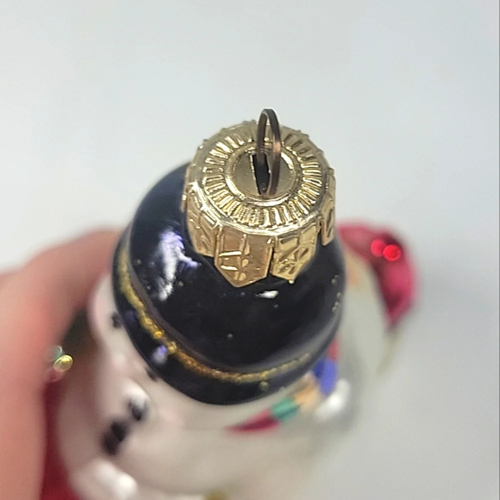 Christopher Radko Glass Blown Snowman Ornament On‎ Motorcycle